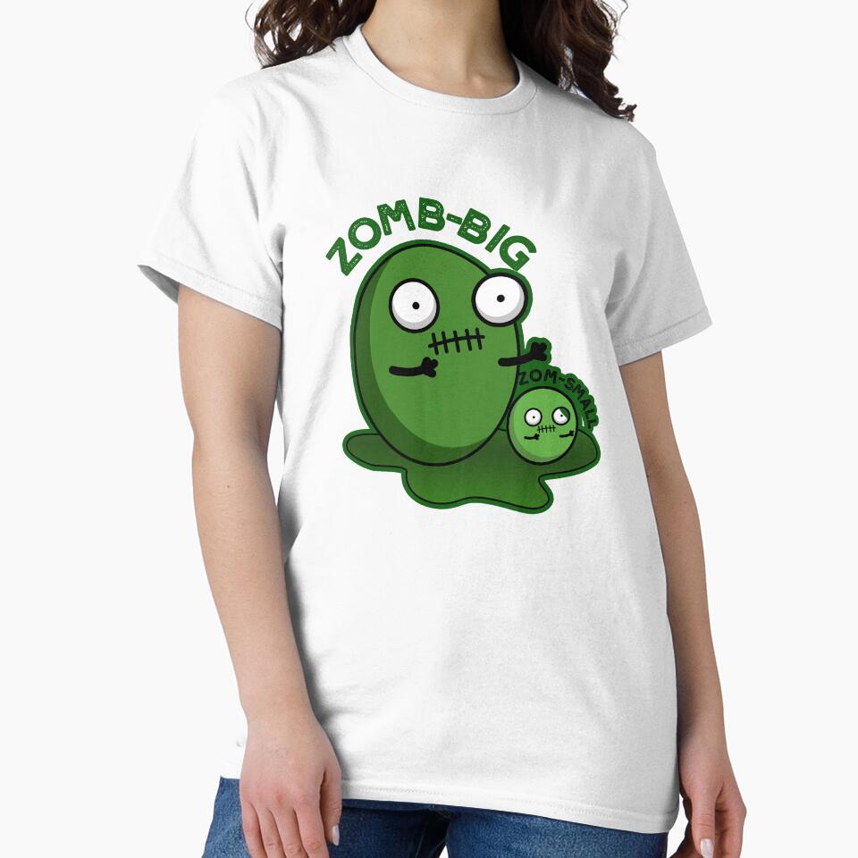 Zom-big Zom-small Funny Halloween Zombie Pun (Dark BG) by punnybone