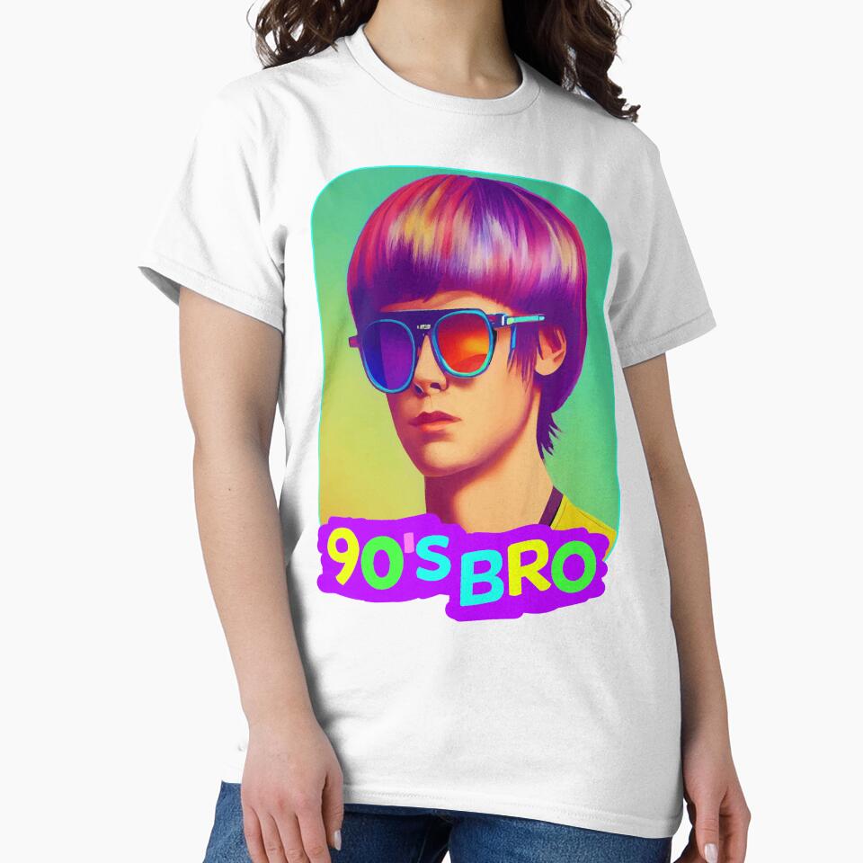 90's Bro with Bowlcut Retro Party Design for Men Born in the 90s by samshirts
