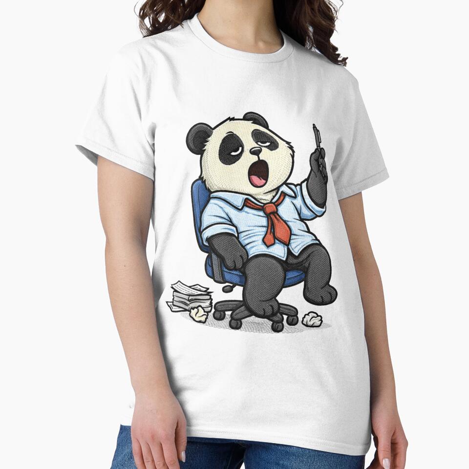 Lazy Office Panda – Funny Tired Office Worker Panda Cartoon Mascot by ColorSplash123