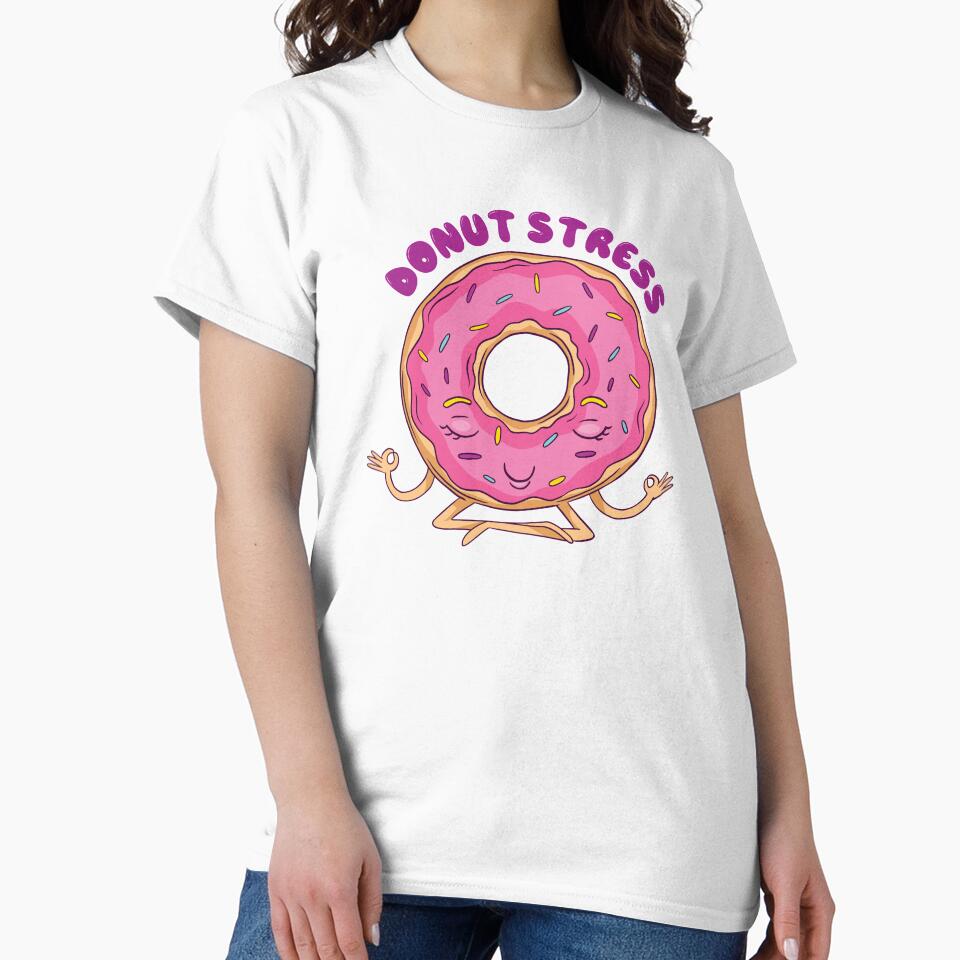 Donut Stress Pink Doughnut Yoga with Sprinkles by MadMando