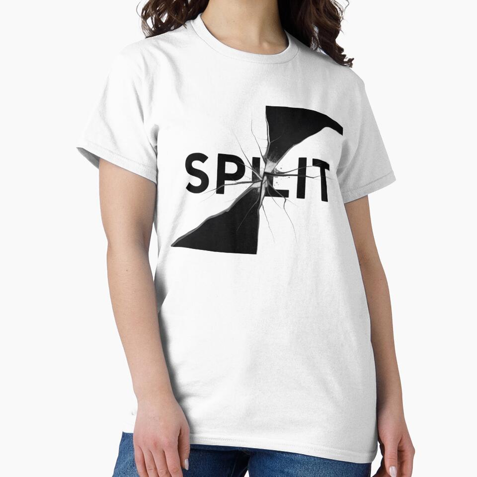 Split — Self Referential Typography Art Tee | Conceptual Designer Shirt | Unique Typographic Gift | Abstract Word Art Tee | Niche Graphic Designer Fashion by Abhi0