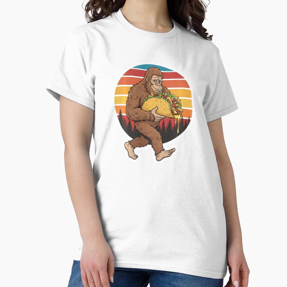 Bigfoot Carrying Taco Funny Cinco De Mayo by Le7yaStore