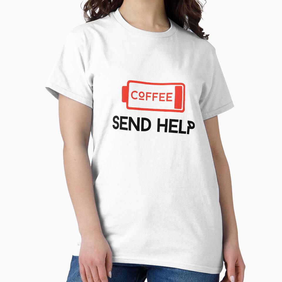 Out of Coffee Send Help Funny Quote Coffee Battery by Artycom