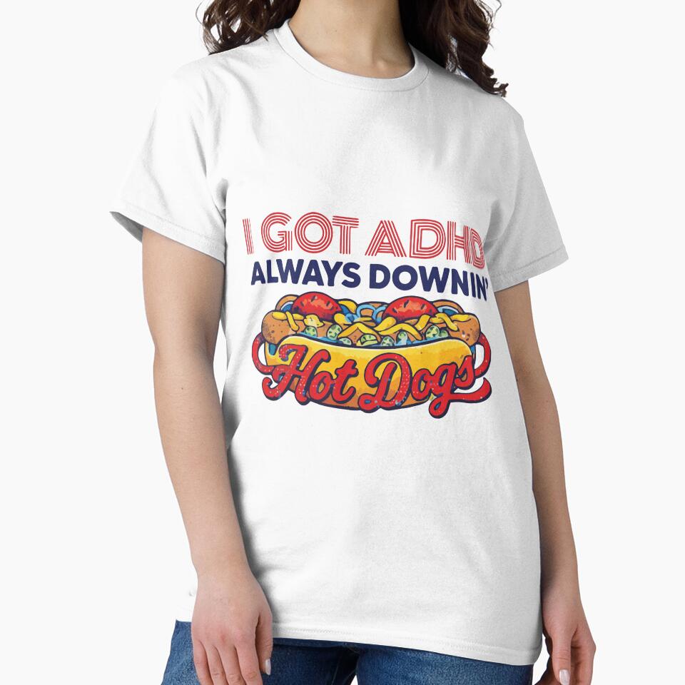 Always Downin Hot Dogs Funny Vintage Food Lover Retro Cartoon Design by kiralynstration