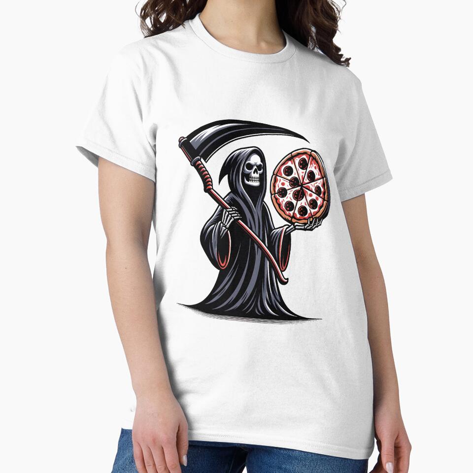Funny Skull Reaper Pizza Lover, Halloween by Logiamerch