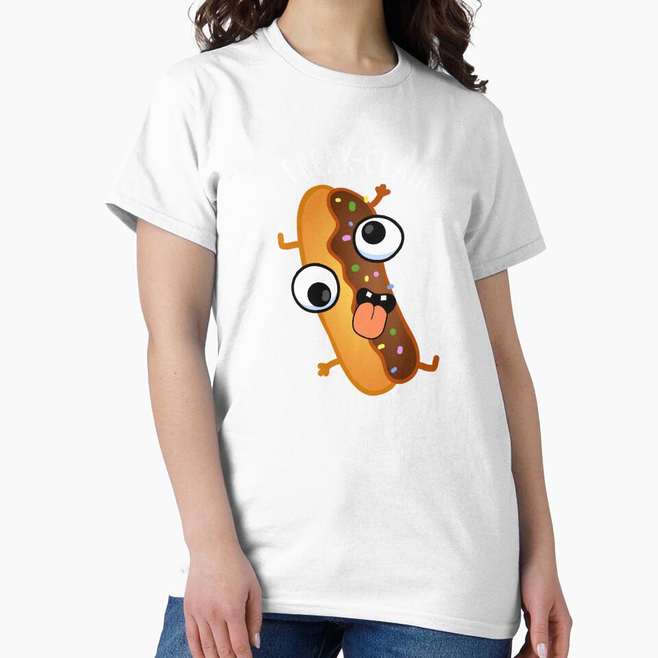 Freak-clair Funny Eclair Pun (Dark BG) by punnybone
