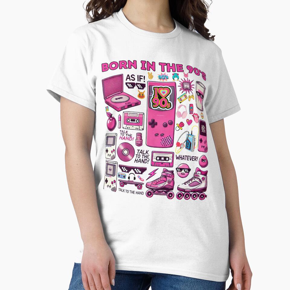Retro 90s Pink Collage – Cassette, Mic, Boombox & Sunglasses Design by WHDProduction45