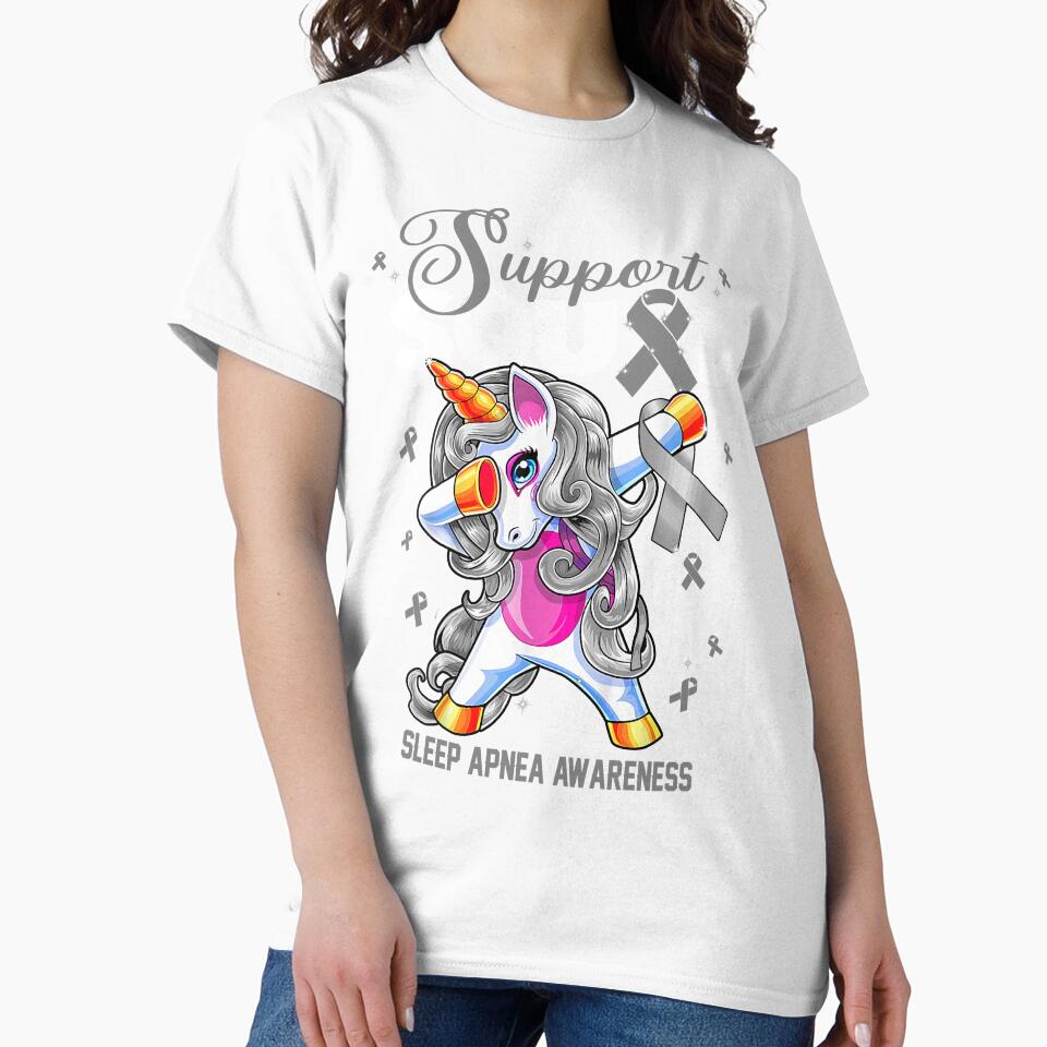 Cute Unicorn Support Squad Sleep Apnea Awareness Men Women Kid by tenjun16