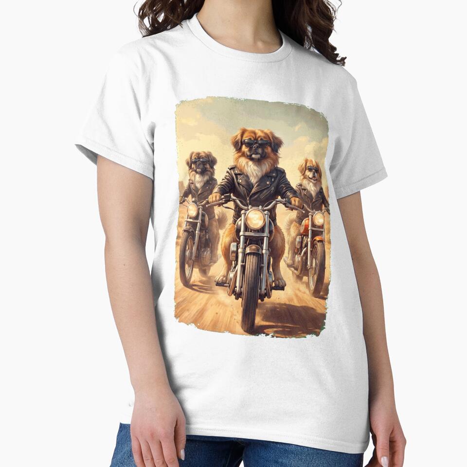 Funny Pekingese Motorcycle Meme Dog Lover by DoodleTortle