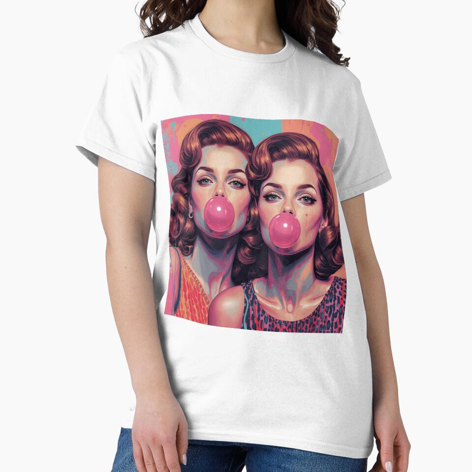 Pop art women with bubble gum by Anisha  Vaz