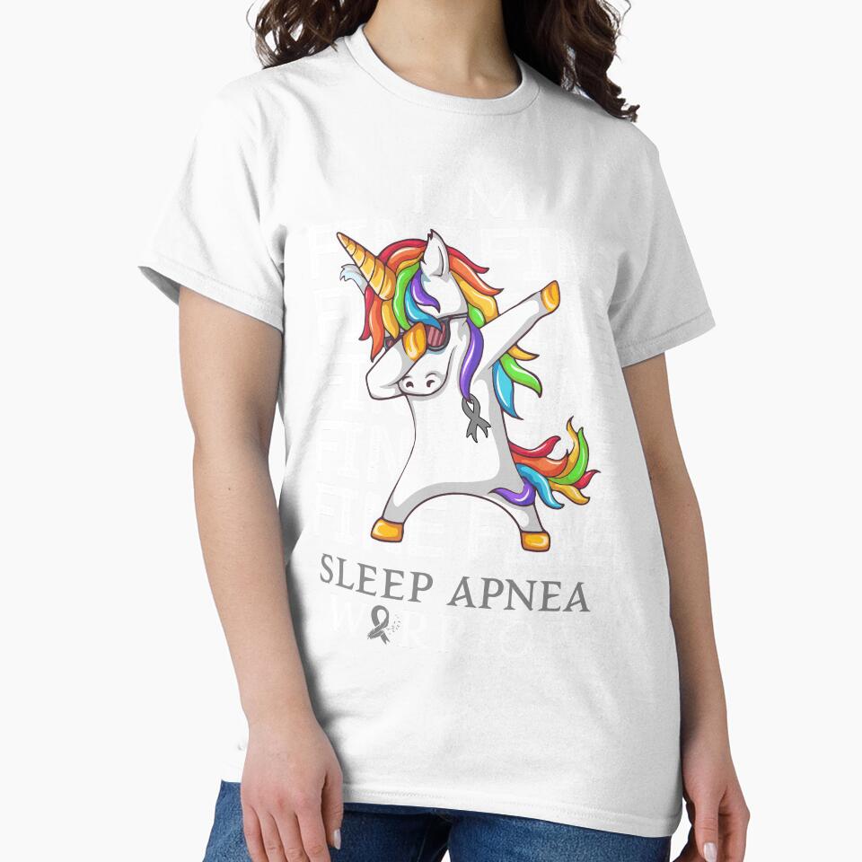 Unicorn Sleep Apnea Warrior I'm Fine Sleep Apnea Awareness by Hatjar