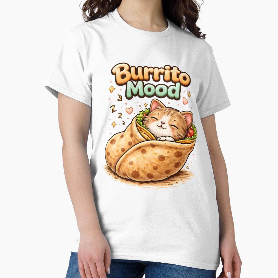 Burrito Mood Kawaii Sleeping Purrito Cat. by Mr Lee