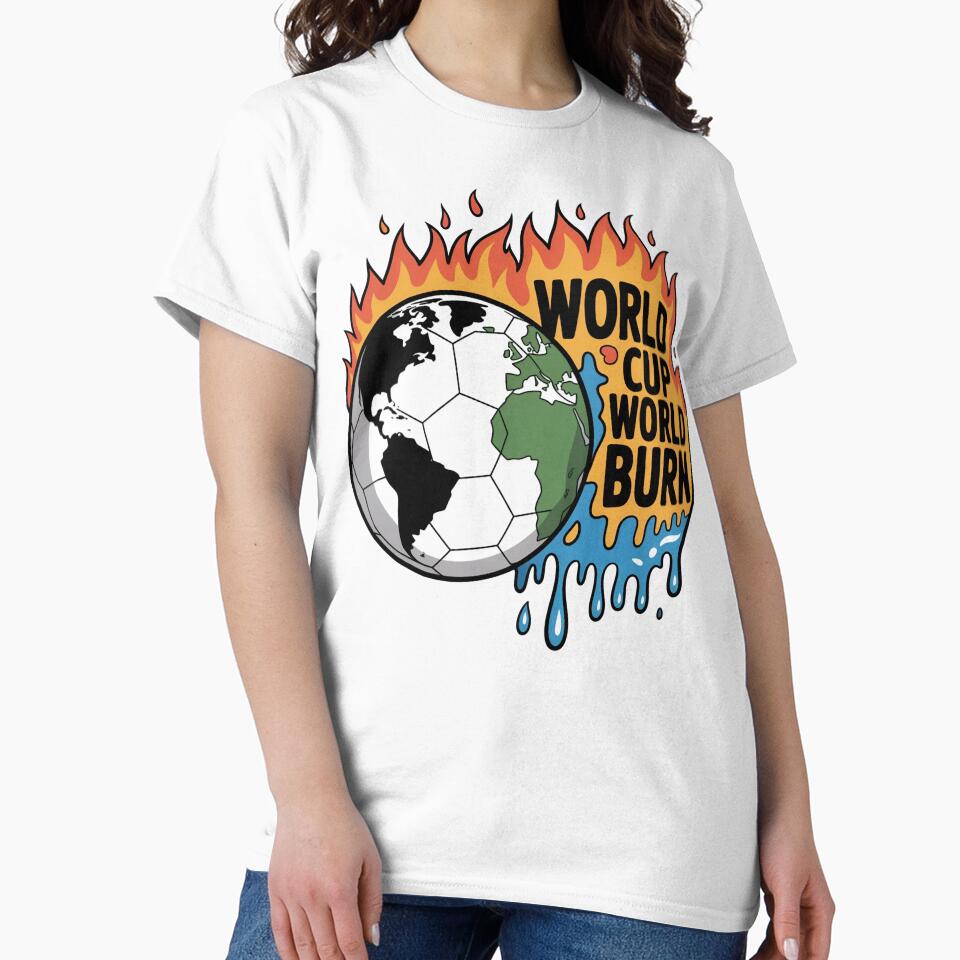 World Cup World Burn – Climate Satire Soccer Design by Karlas-things