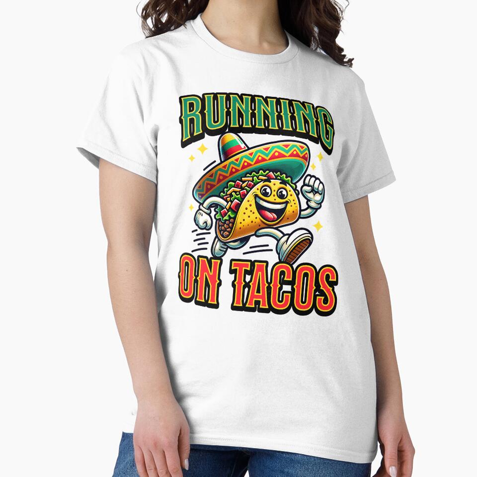 Running On Tacos Cartoon Taco by MaxOutDesign