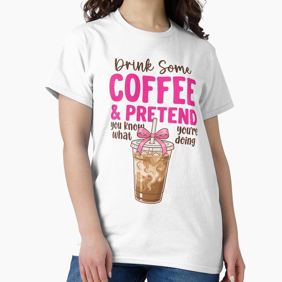 Funny Preppy Iced Coffee Pink Bow Coffee Lover by KroghDs