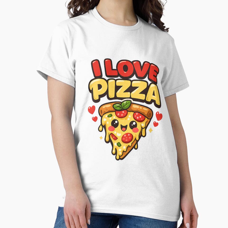 I Love Pizza Cute Kawaii Food Lover by Gift Phrase Studio