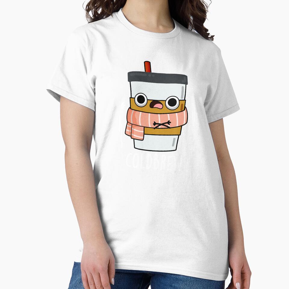 Cold Brew Funny Freezing Coffee Pun (Dark BG) by punnybone