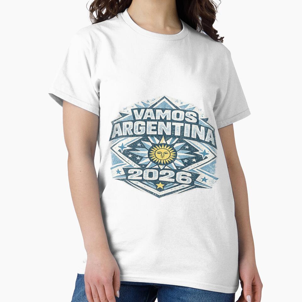 Vamos Argentina 2026 Vintage Football Fan Retro T-Shirt by ArthUpscale