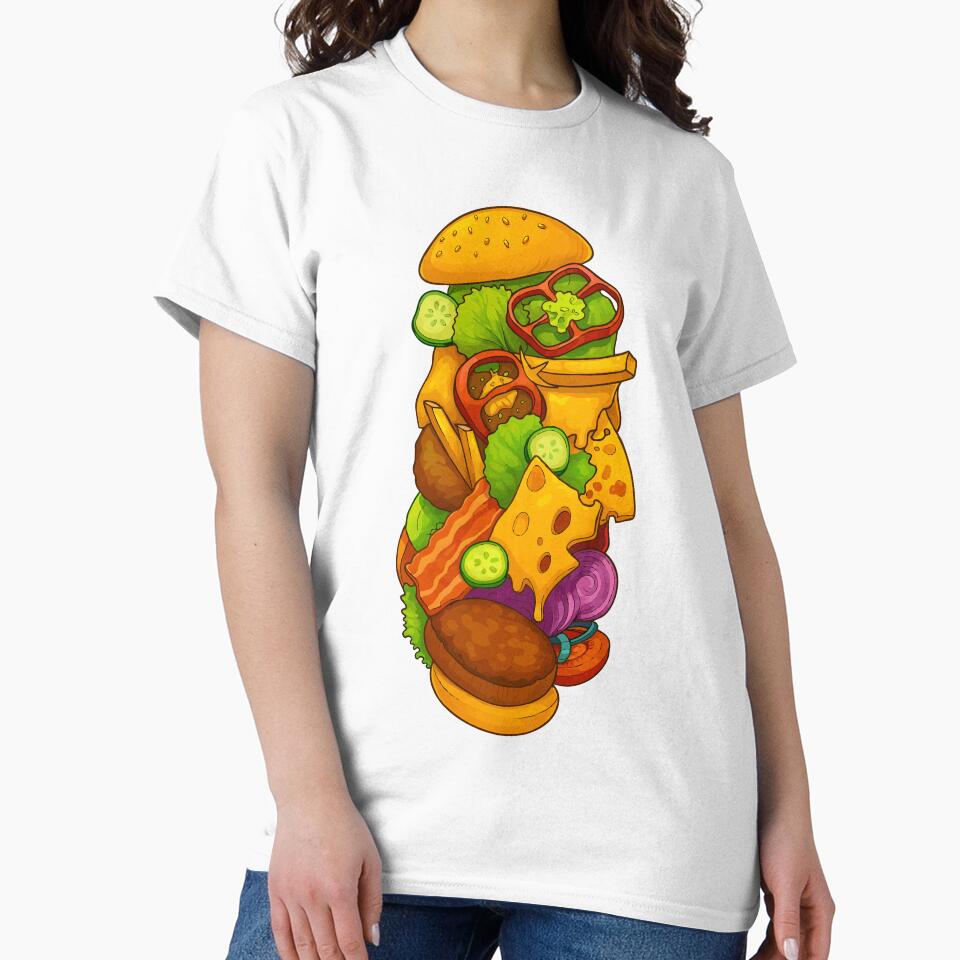 Ultimate Stacked Burger Cartoon Art by AgAndOl