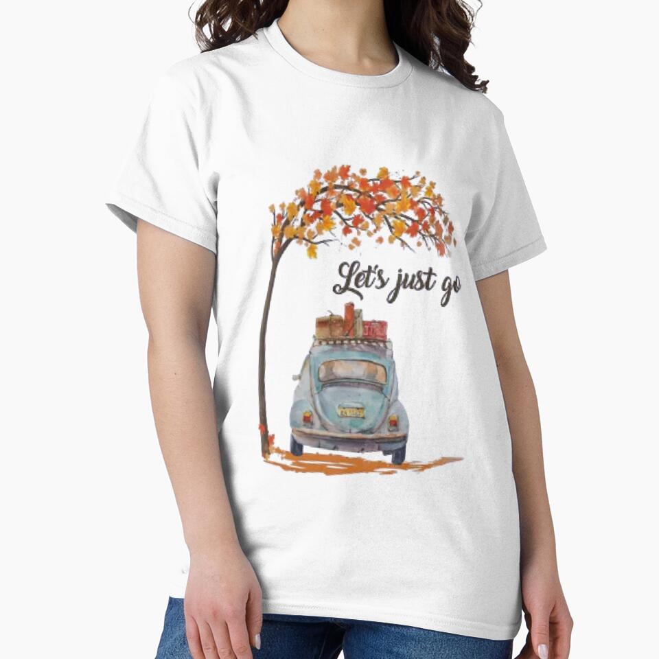 Letter & Car Print T-Shirt, Crew Neck Short Sleeve T-Shirt, Casual Every Day Tops, Women's Clothing by Do-It-Over