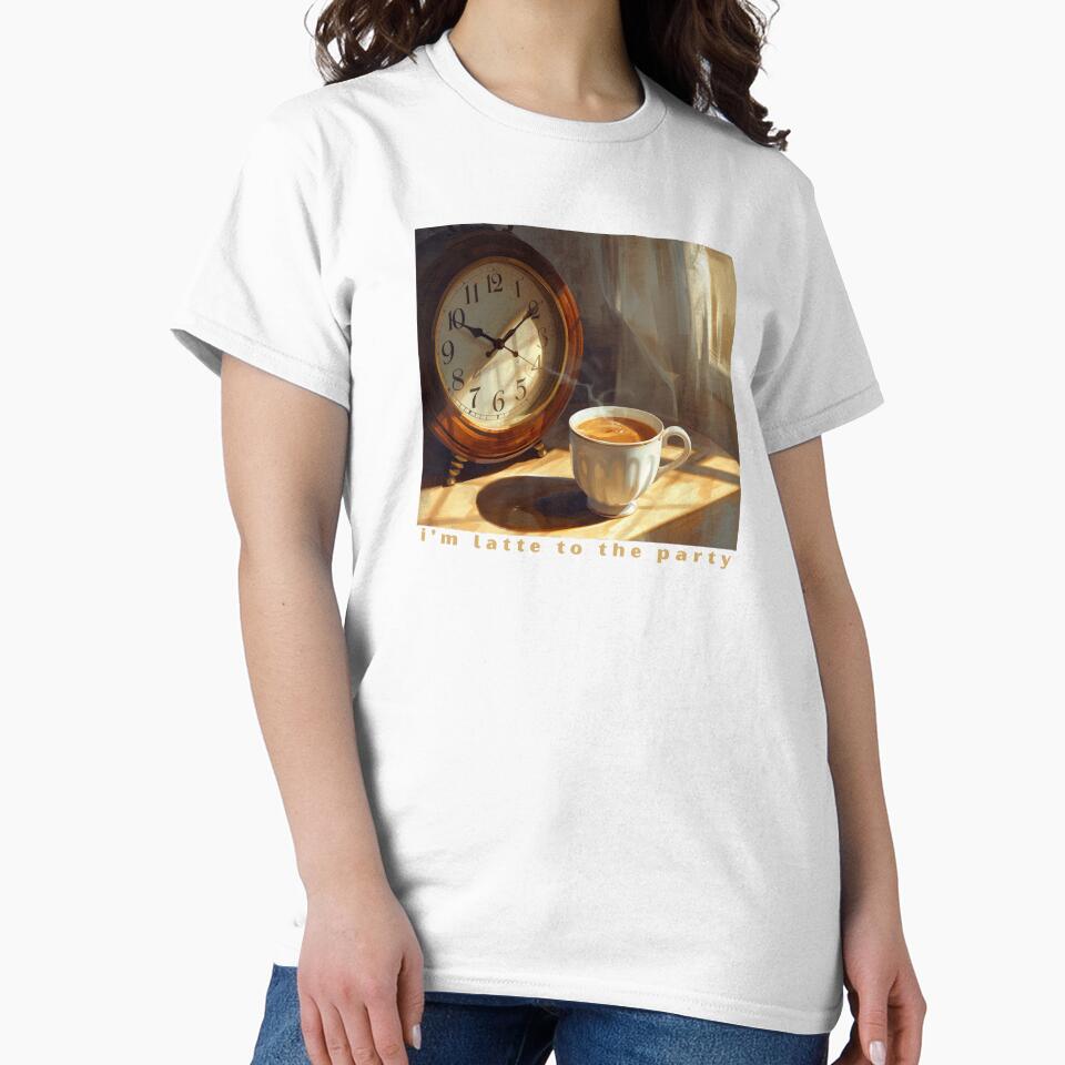 I’m Latte To The Party - Cute Pun | TeeHee Puns Funny Design by TeeHee Puns
