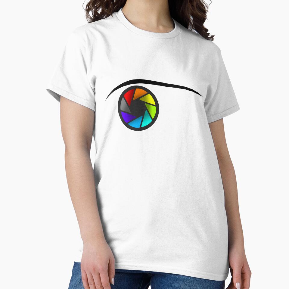 Eye Photo : Womens Graphic Tees Short Sleeve Cotton Eye Print Neon by comlaza