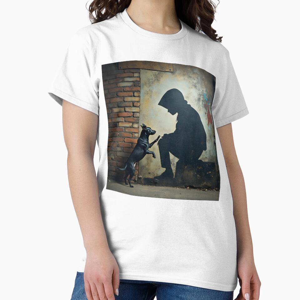 Silent Connection – Street Art Shadow & Dog by Huskyyy Designs