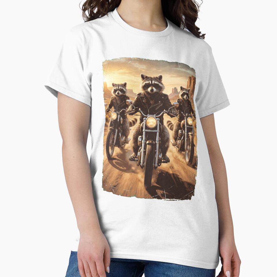 Funny Raccoon Motorcycle Meme Animal Lover by DoodleTortle