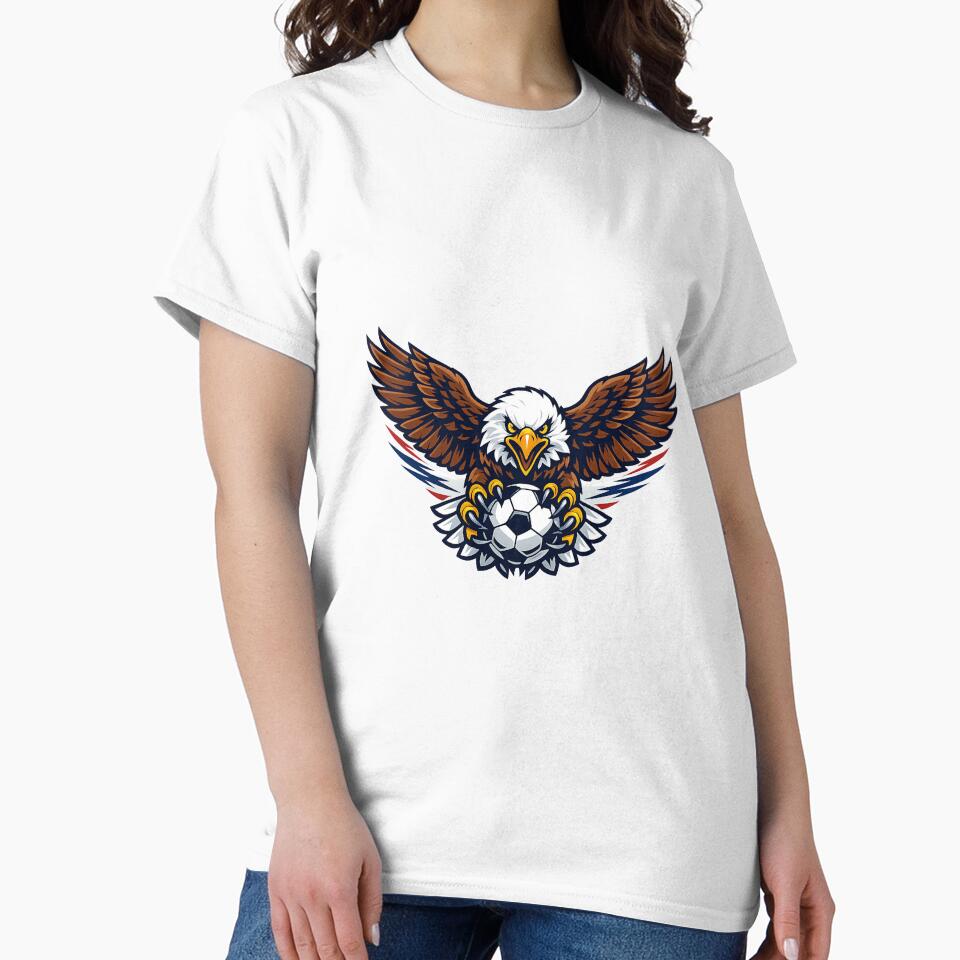USA Eagle Soccer T-Shirt | Patriotic Football Design by wizooo411