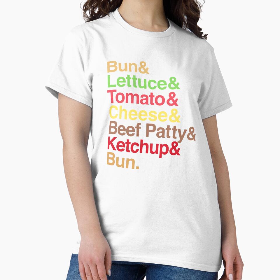 Burger Stack Funny Food Typography Humor by EthosWear