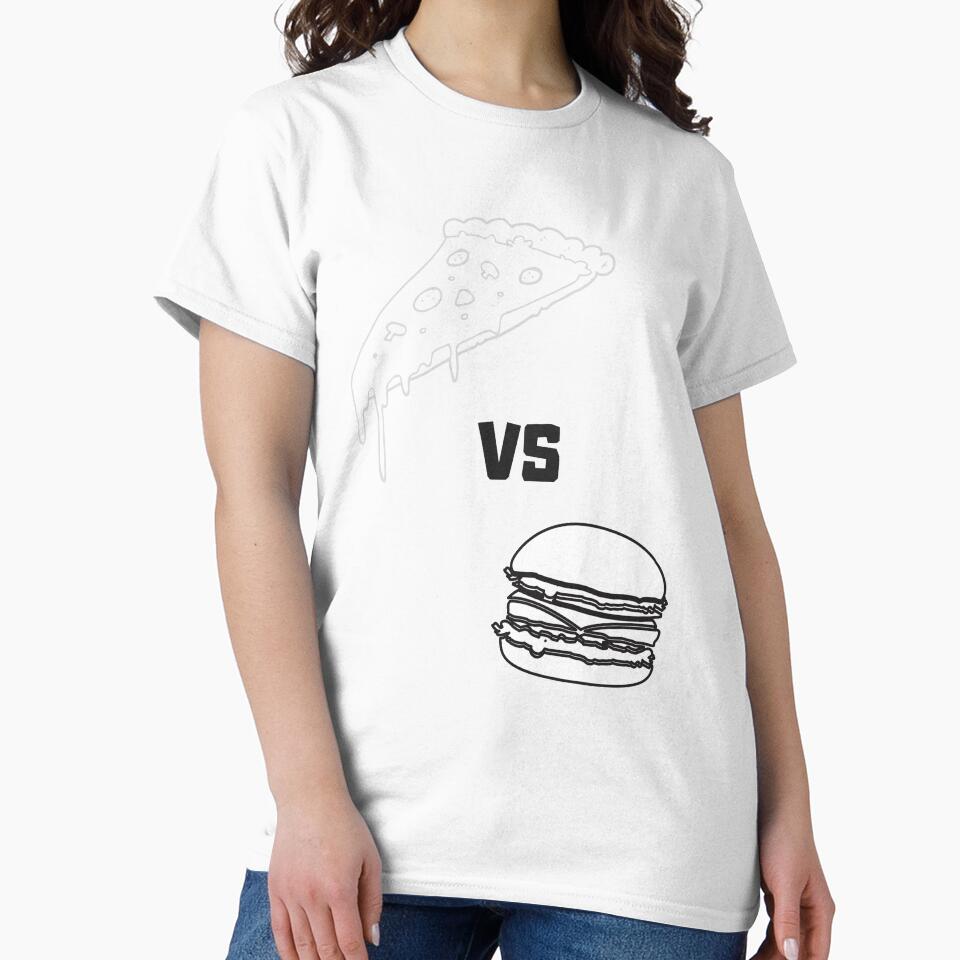 PIZZA V BURGER BW by PrairieRidgeDesigns