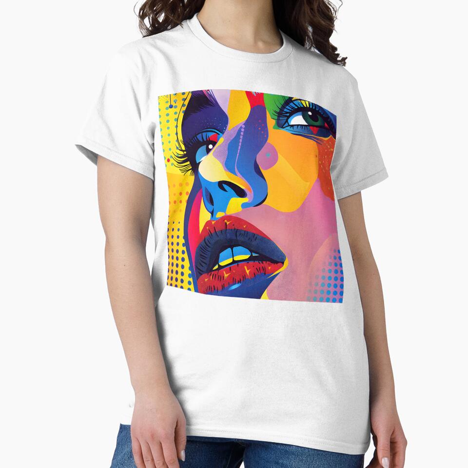 Pop Art Fantasy Female Face Vibrantly Colorful Design by DEC02