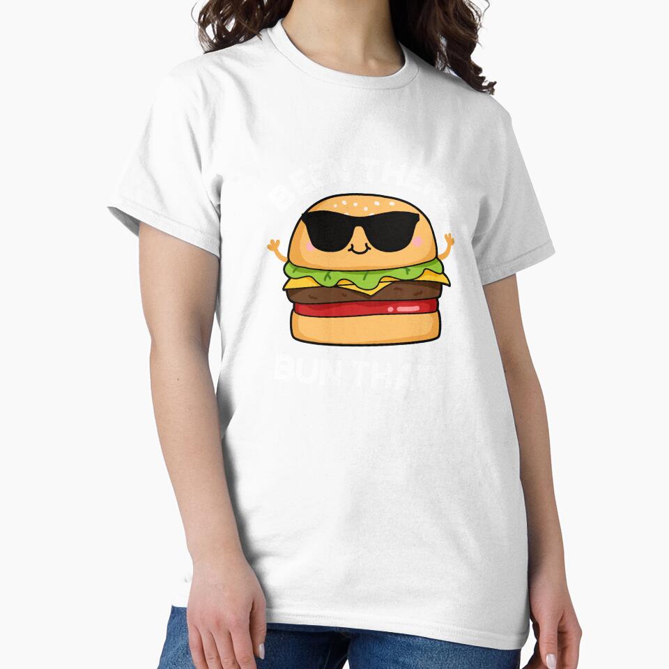Been There Bun That Funny Burger Puns (Dark BG) by punnybone