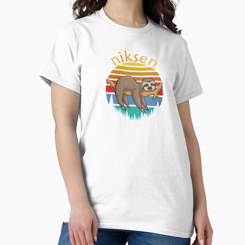 Niksen Dutch Concept Of Doing Nothing - Retro Sunset Sloth by phoxydesign