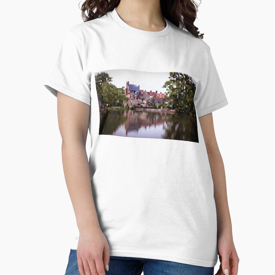 Pixelated Bruges Lake Scene by Potato Quality Prints