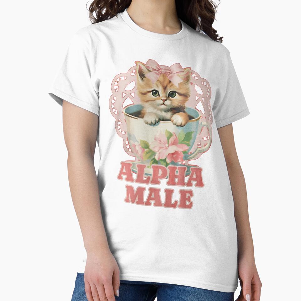 Alpha Male Funny Kitten Tshirt, Funny Cat Meme Shirt by DuneHaicna
