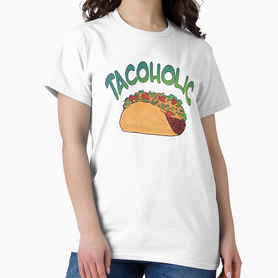 Tacoholic fun graphic taco design by StephJChild