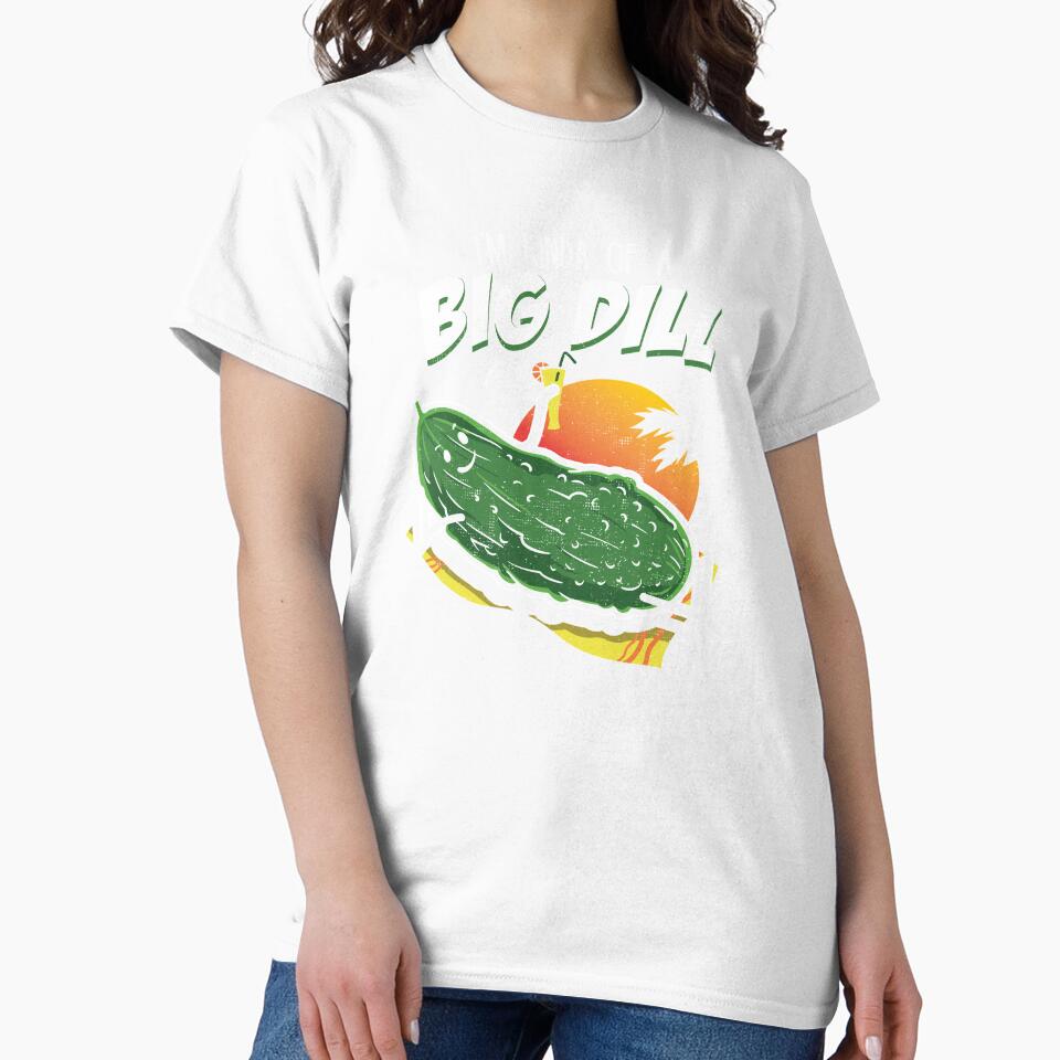 Pickle Fan Pun Design - I'm Kinda Bill Dill Joke Tee print by Lisbob