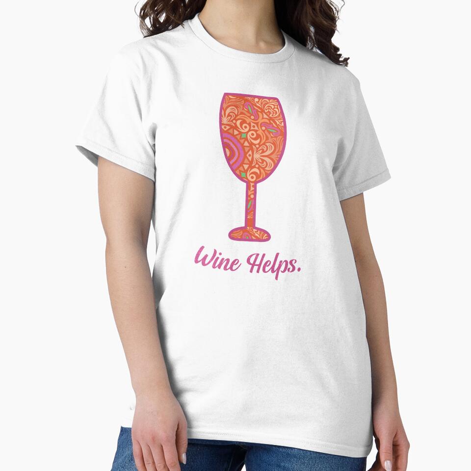 Wine Helps Wine Glass Mandala by SharksOnShore