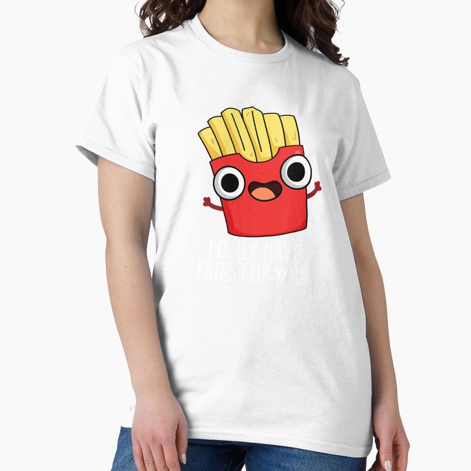 I Only Have Fries For You Funny Food Pun (Dark BG) by punnybone