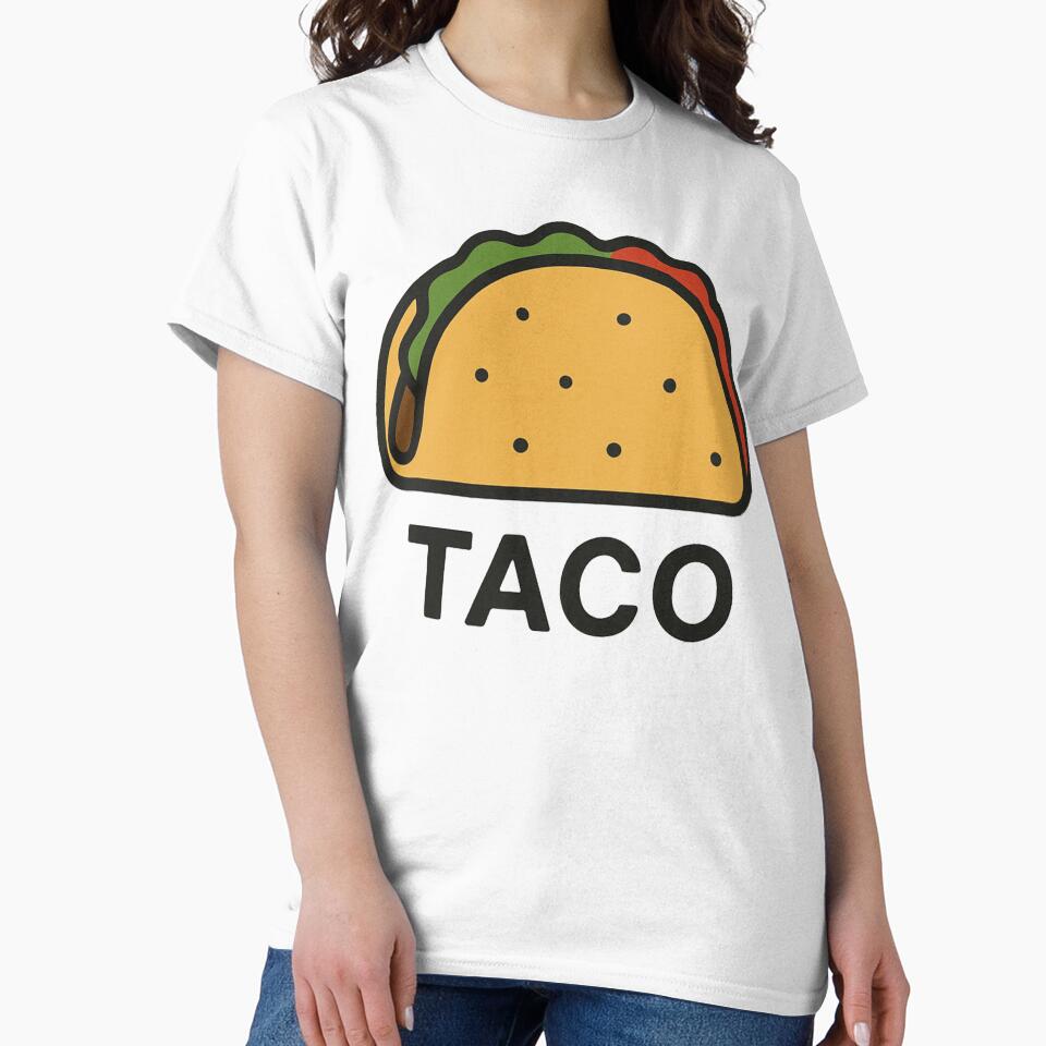 Minimal Taco Line Art | Funny Cute Taco Shirt by Dokak Shop
