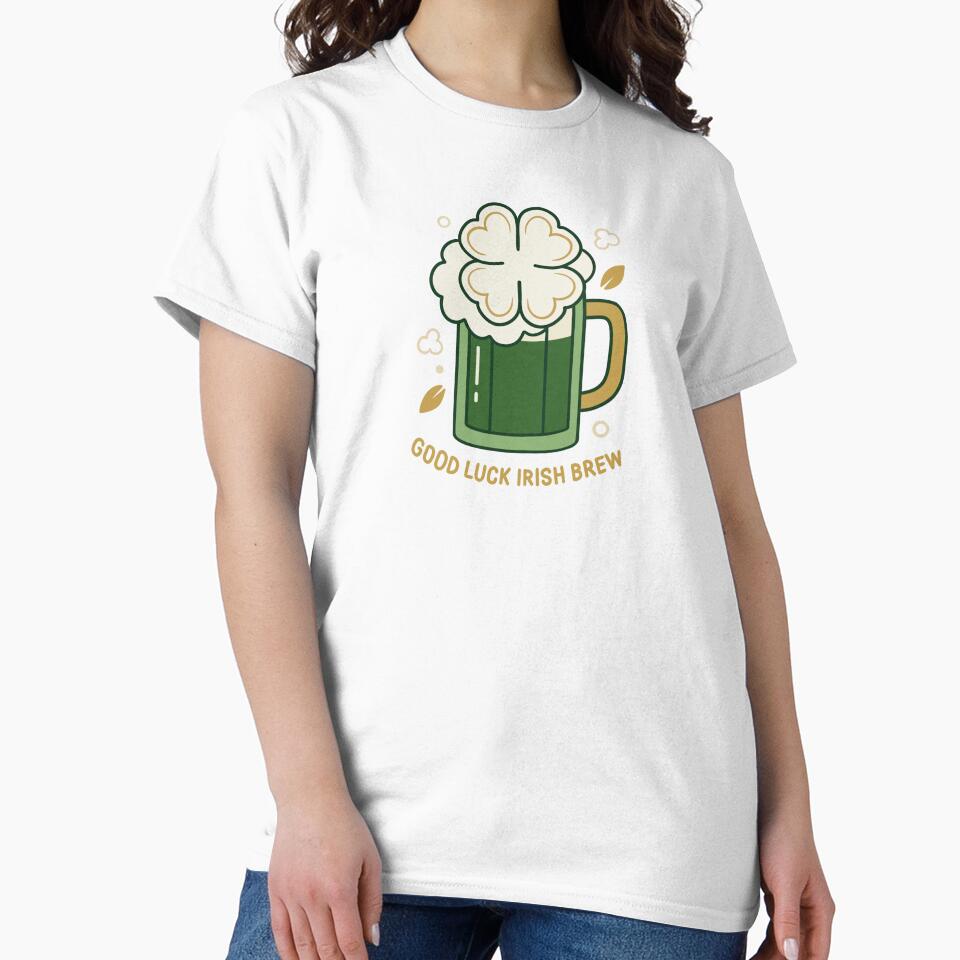 Good Luck Irish Brew – Retro St Patrick’s Beer Mug by Xatutik.art