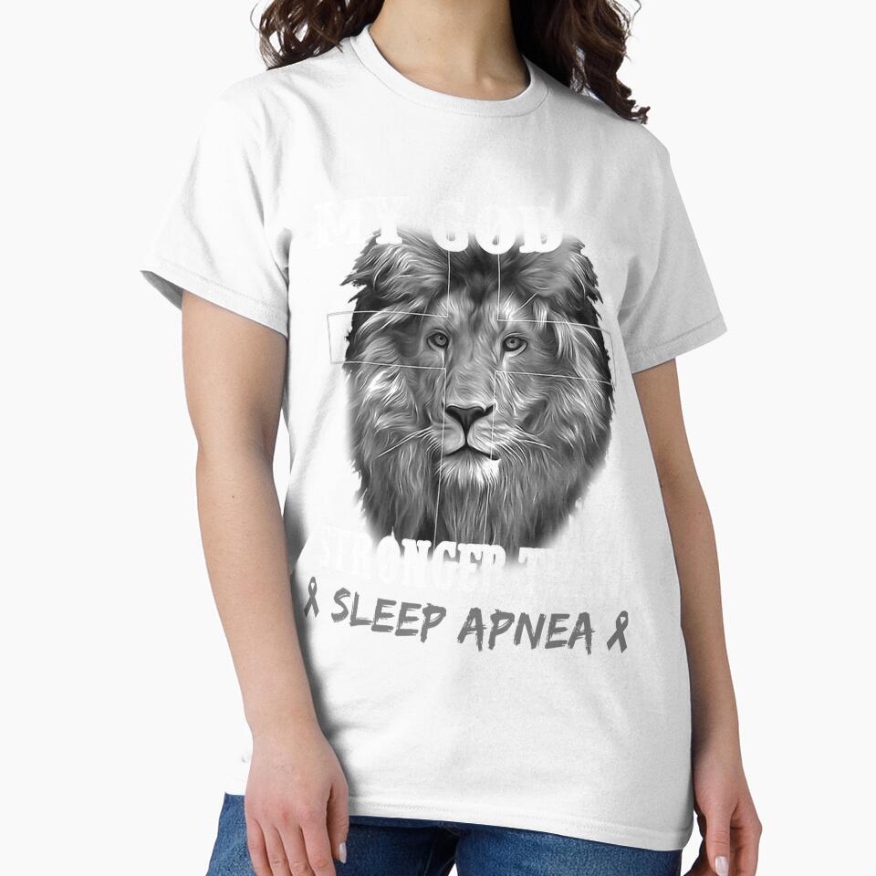 Lion My God Is Stronger Than SLEEP APNEA Support SLEEP APNEA Warrior by Hatjar