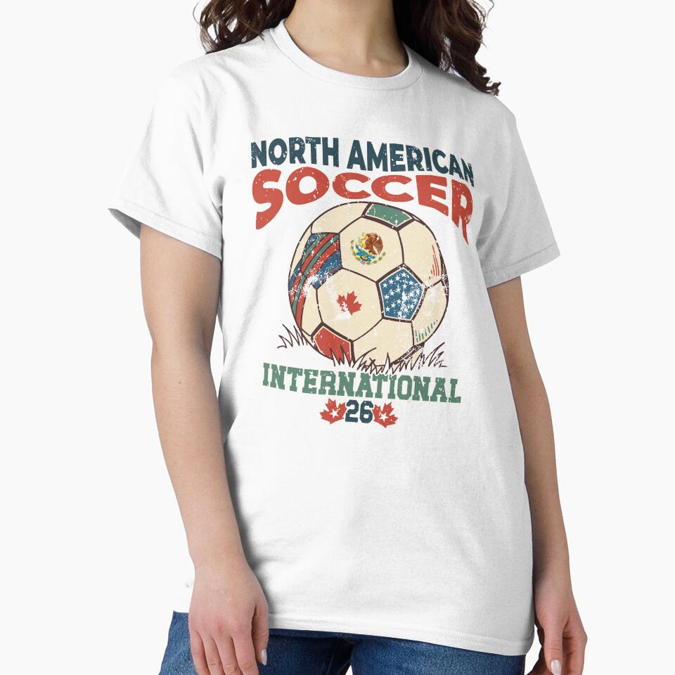 North American Soccer 2026 Vintage Football Design USA Canada Mexico by NicolasMar