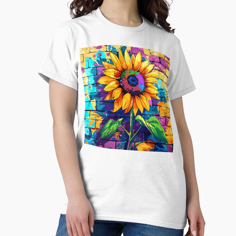 Pop Art Daisy Flower Colorful Graffiti Street Mural by DEC02