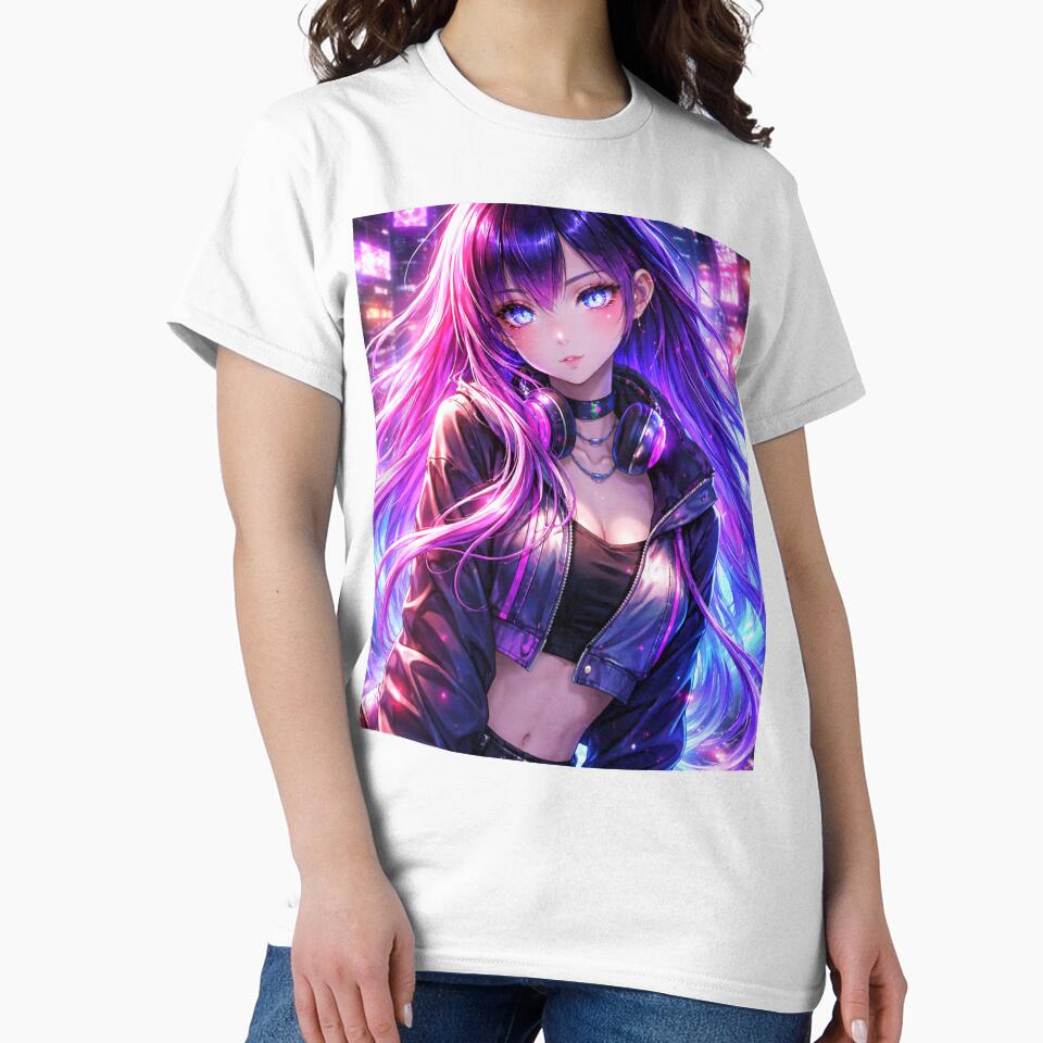 Hypnotic Neon Anime Girl – Cyberpunk Waifu Aesthetic Glow by AnimDream