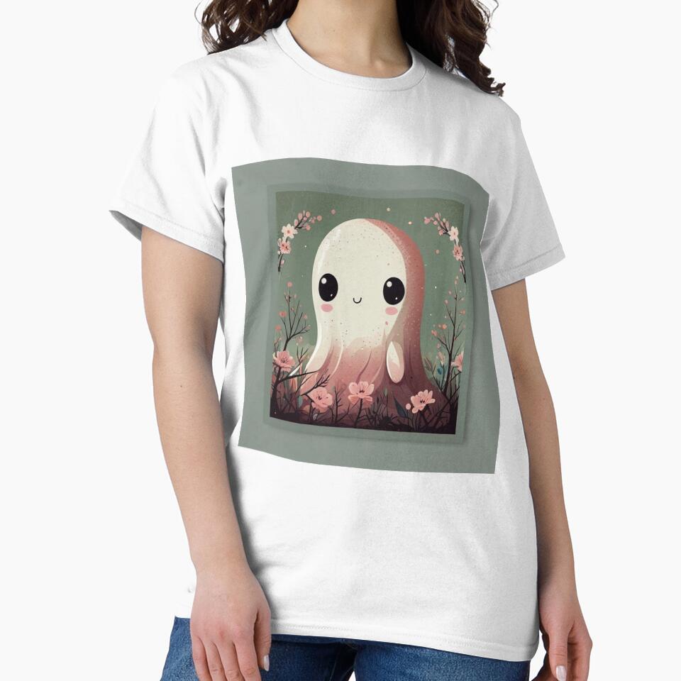 Funny Ghost Kawaii Cute | Ghost Kawaii Cute Humor Print by Joy-boy-op