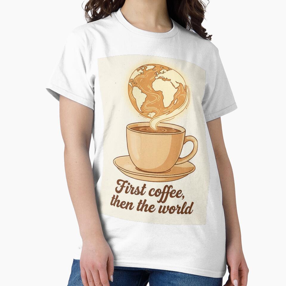 First Coffee, Then the World – Coffee Lovers Design by thecoachpotato
