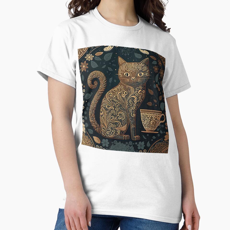 Cat and Coffee Design Pattern by Juliascutecornr