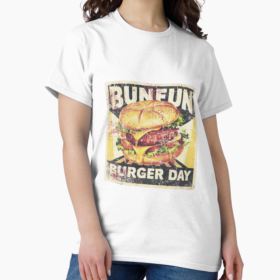 bunfun burger day special art with vintage vibe by BKSARYLIFE
